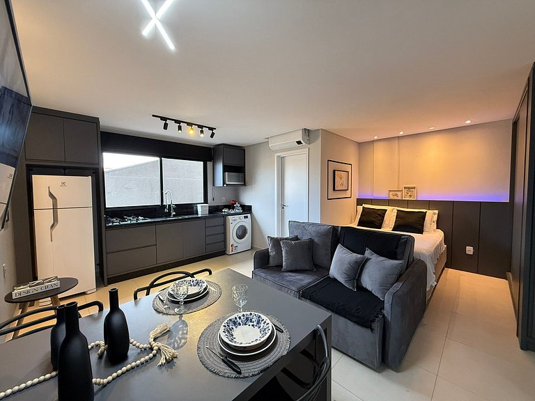 Loft com ar-condicionado no Centro