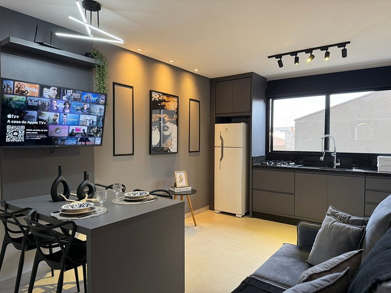 Loft com ar-condicionado no Centro