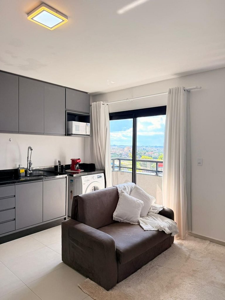 Loft Park- com ar-condicionado e churrasqueira